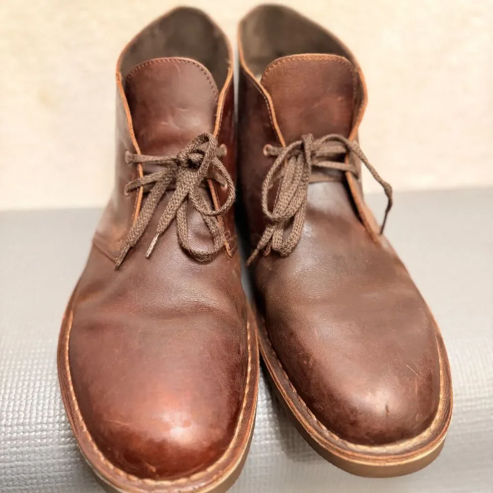 Clarks Brown Leather Desert Chukka Boots Men’s Size 13‎ Lace Up Casual Shoes